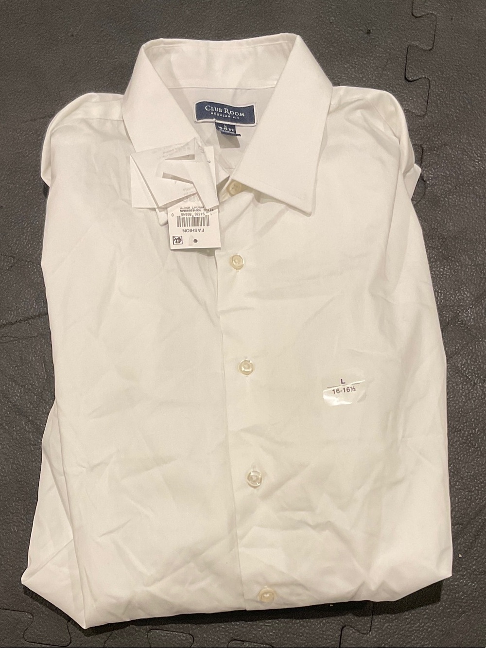 Club Room White Men's Dress Shirt - Spread Collar